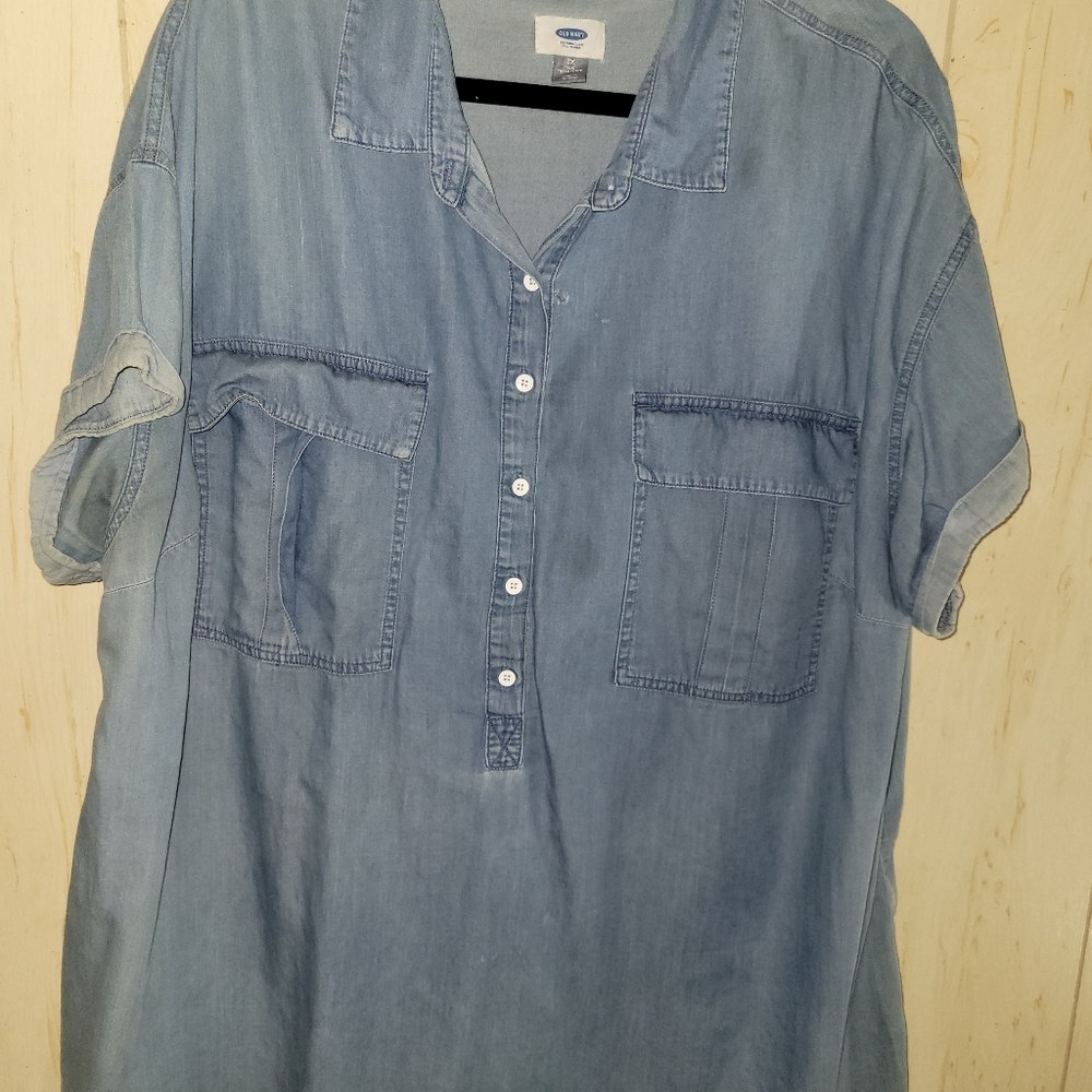 Old Navy Cambray Shirt Dress Women's Size 3X - Picture 6 of 10